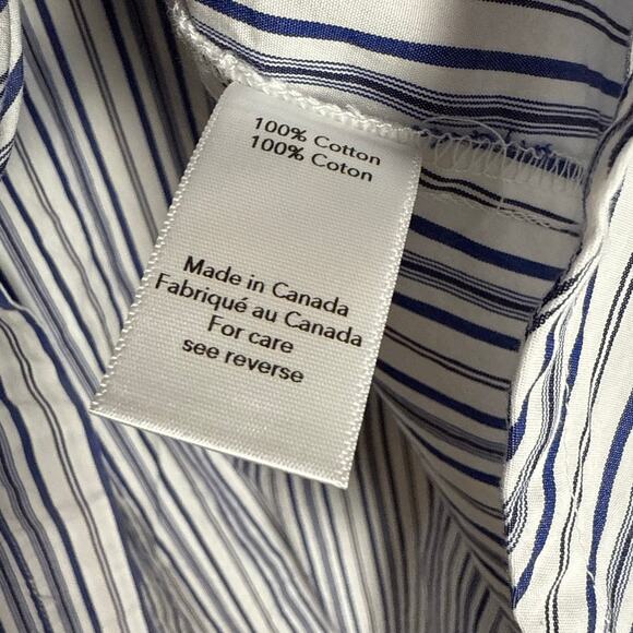 Ronny Kobo Maja Blue White Striped Button Up Top Shorts Set Coastal S - Picture 14 of 15
